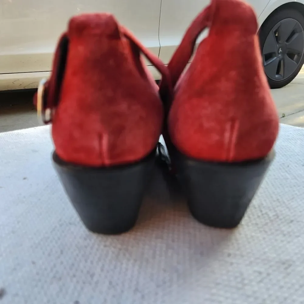 Office london red full platform mary janes